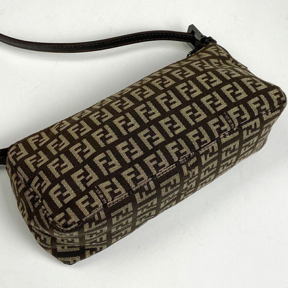 Fendi Brown Zucchino Hobo Canvas Bag Handbag Shoulder